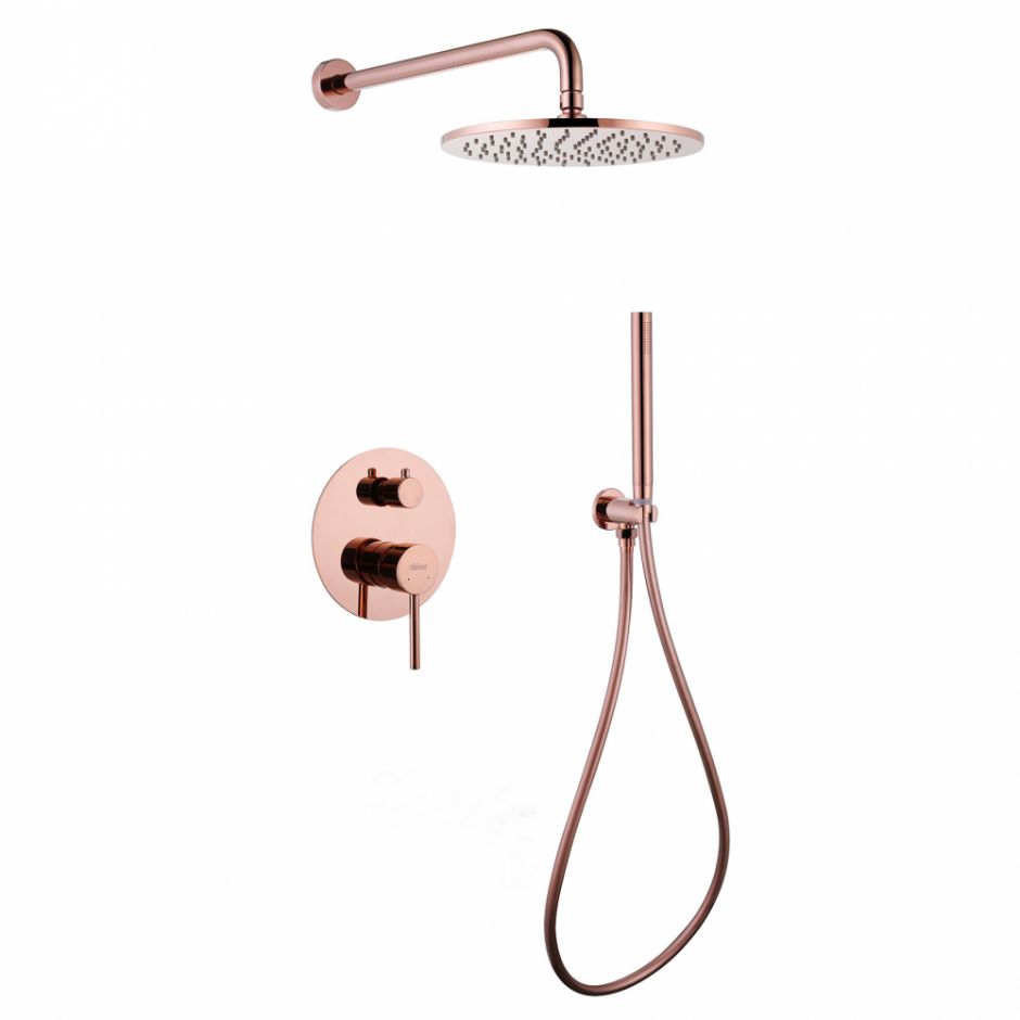 Изображение Душевая система ABBER Wasser Kreis AF8118RG скрытого монтажа без излива, розовое золото