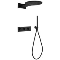 Душевая система ABBER Wasser Kreis AF8151B скрытого монтажа без излива, термостат, черный матовый схема 1 Душевая система ABBER Wasser Kreis AF8151B скрытого монтажа без излива, термостат, черный матовый схема 1