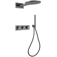 Душевая система ABBER Wasser Kreis AF8151NG скрытого монтажа без излива, термостат, никель схема 1