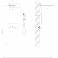 Душевая система ABBER Wasser Kreis AF8151RG скрытого монтажа без излива, термостат, розовое золото схема 2