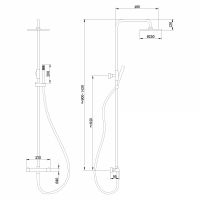 Душевая стойка ABBER Wasser Kreis AF8160GL с термостатом без излива, золото матовое схема 2 Душевая стойка ABBER Wasser Kreis AF8160GL с термостатом без излива, золото матовое схема 2