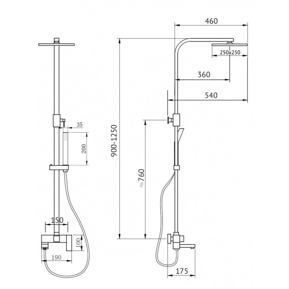 Душевая стойка ABBER Daheim AF8216G с изливом, золото матовое ФОТО