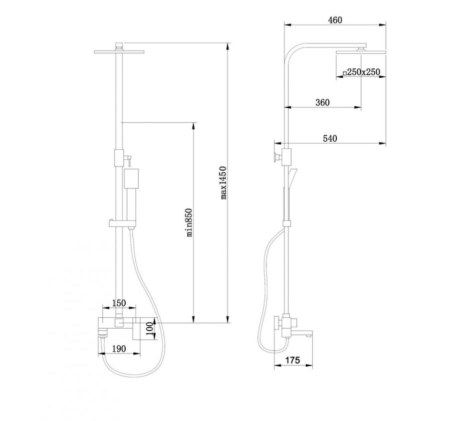 Душевая стойка ABBER Daheim AF8216SPL с изливом, сатин ФОТО