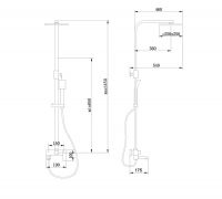 Душевая стойка ABBER Daheim AF8216SPL с изливом, сатин схема 2