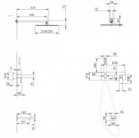 Душевая система ABBER Daheim AF8217W скрытого монтажа с изливом, белая матовая схема 2