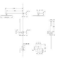 Душевая система ABBER Daheim AF8219G скрытого монтажа без излива, золото матовое схема 2