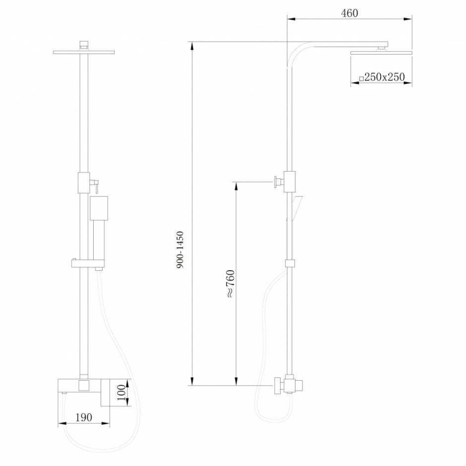 Душевая стойка ABBER Daheim AF8220L без излива, хром ФОТО