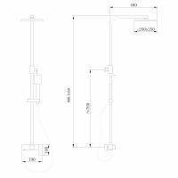 Душевая стойка ABBER Daheim AF8220L без излива, хром схема 2