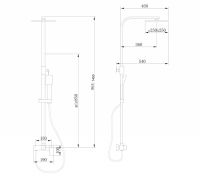 Душевая стойка ABBER Daheim AF8220SPL без излива, сатин схема 2