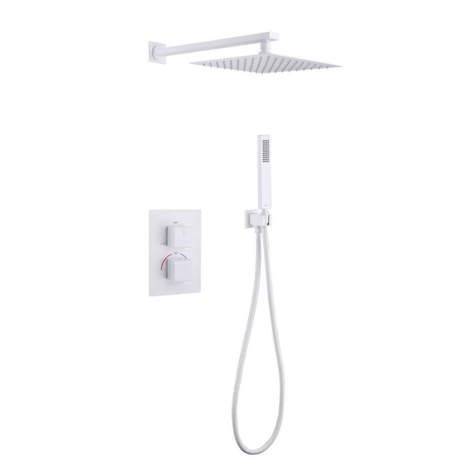 Изображение Душевая система ABBER Daheim AF8251W скрытого монтажа без излива, термостат,белый матовый