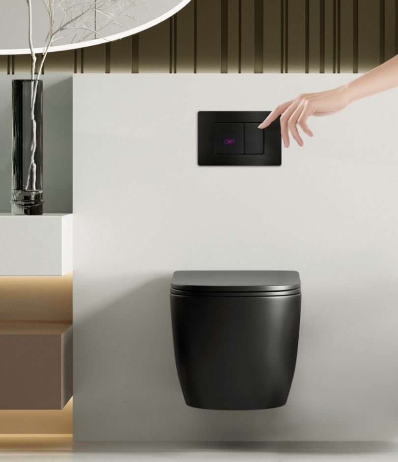 Кнопка смыва сенсорная ABBER AC0122SMB черная матовая ФОТО