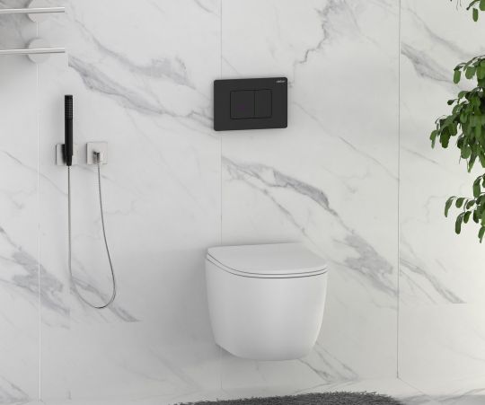 Кнопка смыва сенсорная ABBER AC0122SMB черная матовая схема 4