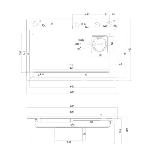 Кухонная мойка ABBER Wasser Kreis AF2194G золото матовое схема 2