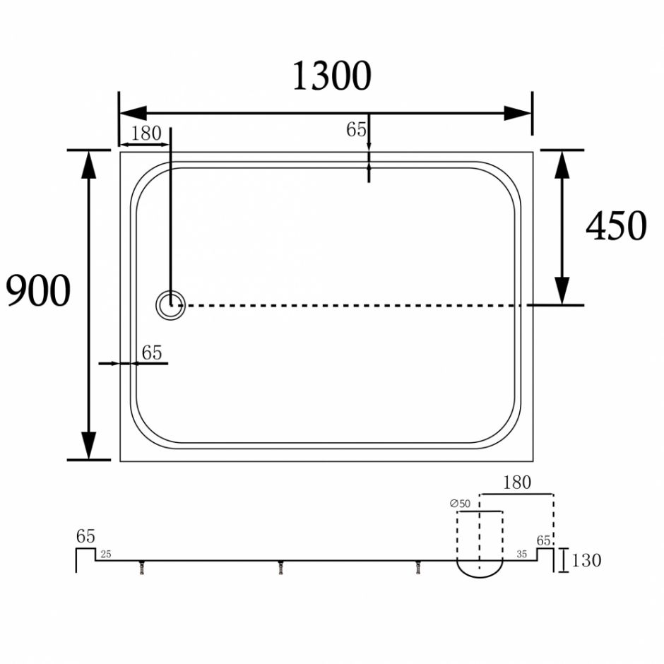 Душевой поддон ABBER AD3C139 130х90 прямоугольный, акриловый, белый ФОТО