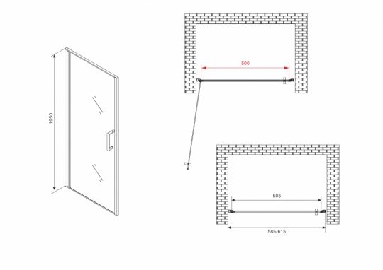 Душевая дверь ABBER Sonnenstrand AG04060 60 см схема 2
