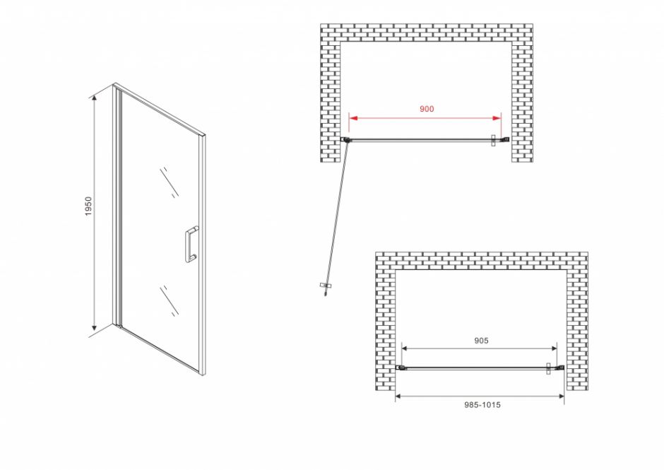 Душевая дверь ABBER Sonnenstrand AG04100B 100 см ФОТО