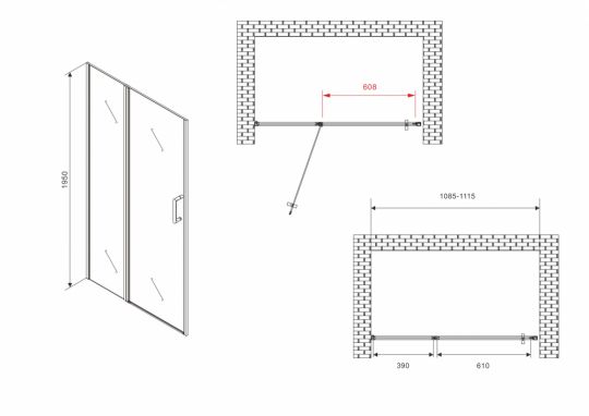 Душевая дверь ABBER Sonnenstrand AG04110S 110 см схема 2