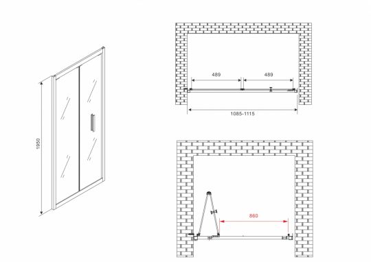 Душевая дверь ABBER Sonnenstrand AG07110 110 см схема 2