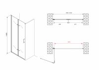 Душевая дверь ABBER Zart AG08100P 100 см схема 2
