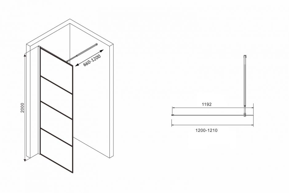 Душевая перегородка ABBER Immer Offen AG65120B ФОТО