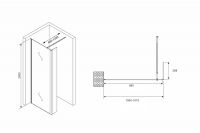 Душевая перегородка ABBER Immer Offen AG66100B схема 2