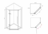 Душевой уголок ABBER Ewiges Wasser AG05080M 80х80 см схема 2 Душевой уголок ABBER Ewiges Wasser AG05080M 80х80 см схема 2