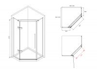 Душевой уголок ABBER Ewiges Wasser AG05100B 100х100 см схема 2