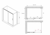 Душевой уголок ABBER Komfort AG93170B-S102B 170х100 см схема 2