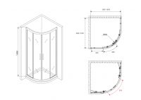 Душевой уголок ABBER Schwarzer Diamant AG01100B 100х100 см схема 2 Душевой уголок ABBER Schwarzer Diamant AG01100B 100х100 см схема 2
