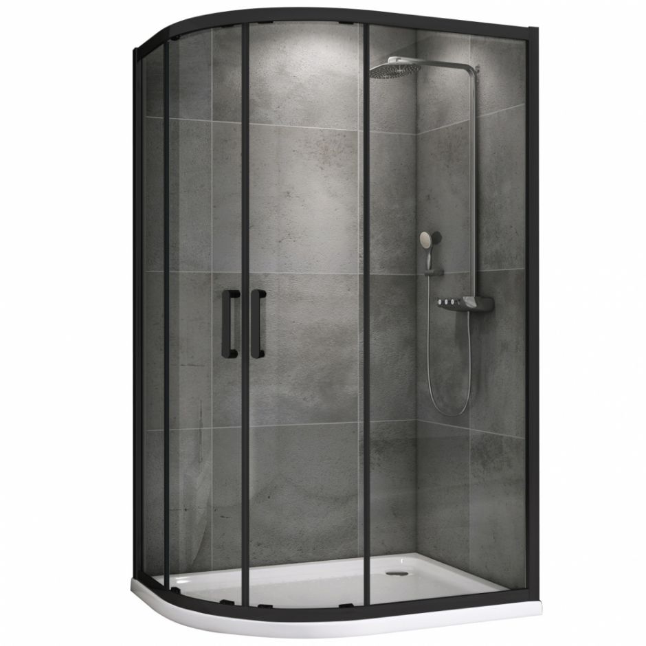 Изображение Душевой уголок ABBER Schwarzer Diamant AG01190B 100х90 см