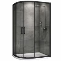 Душевой уголок ABBER Schwarzer Diamant AG01190B 100х90 см схема 1