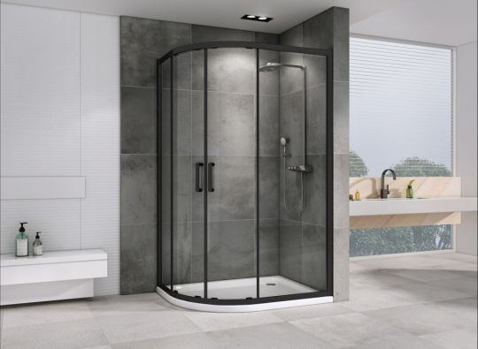Душевой уголок ABBER Schwarzer Diamant AG01190B 100х90 см схема 3