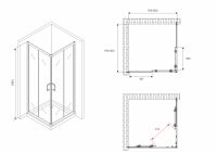 Душевой уголок ABBER Schwarzer Diamant AG02080B5 80х80 см схема 2