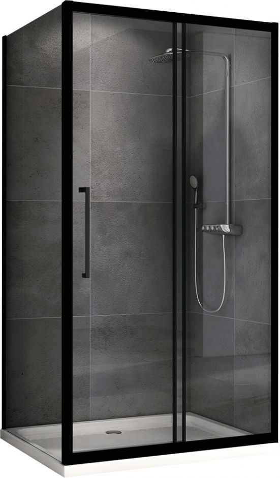 Изображение Душевой уголок ABBER Schwarzer Diamant AG30140BH-S50B 140х50 см