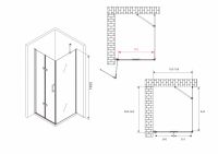 Душевой уголок ABBER Zart AG08080P-S91 80х90 см схема 2