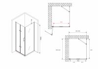 Душевой уголок ABBER Zart AG08090P-S91 90х90 см схема 2 Душевой уголок ABBER Zart AG08090P-S91 90х90 см схема 2