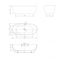 Акриловая ванна ABBER AB9263-1.8 белая схема 2