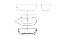 Акриловая ванна ABBER AB9265-1.7 белая схема 2