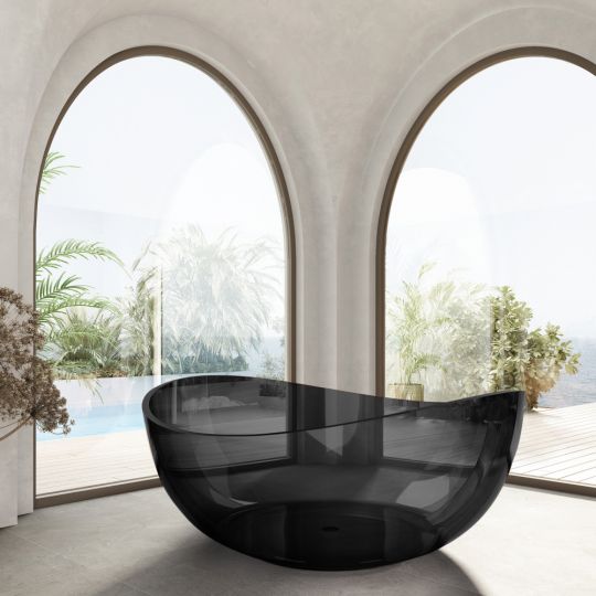 Прозрачная ванна ABBER Kristall AT9705Onyx черная схема 4