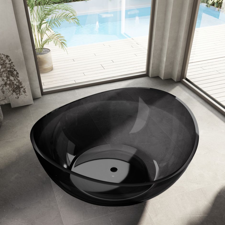 Прозрачная ванна ABBER Kristall AT9705Onyx черная ФОТО