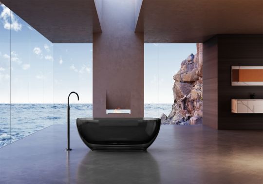 Прозрачная ванна ABBER Kristall AT9703Onyx черная схема 2