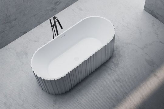 Ванна из искусственного камня ABBER Stein AS9653 белая матовая схема 9