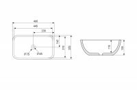 Раковина накладная ABBER Rechteck AC2200MW белая матовая схема 2