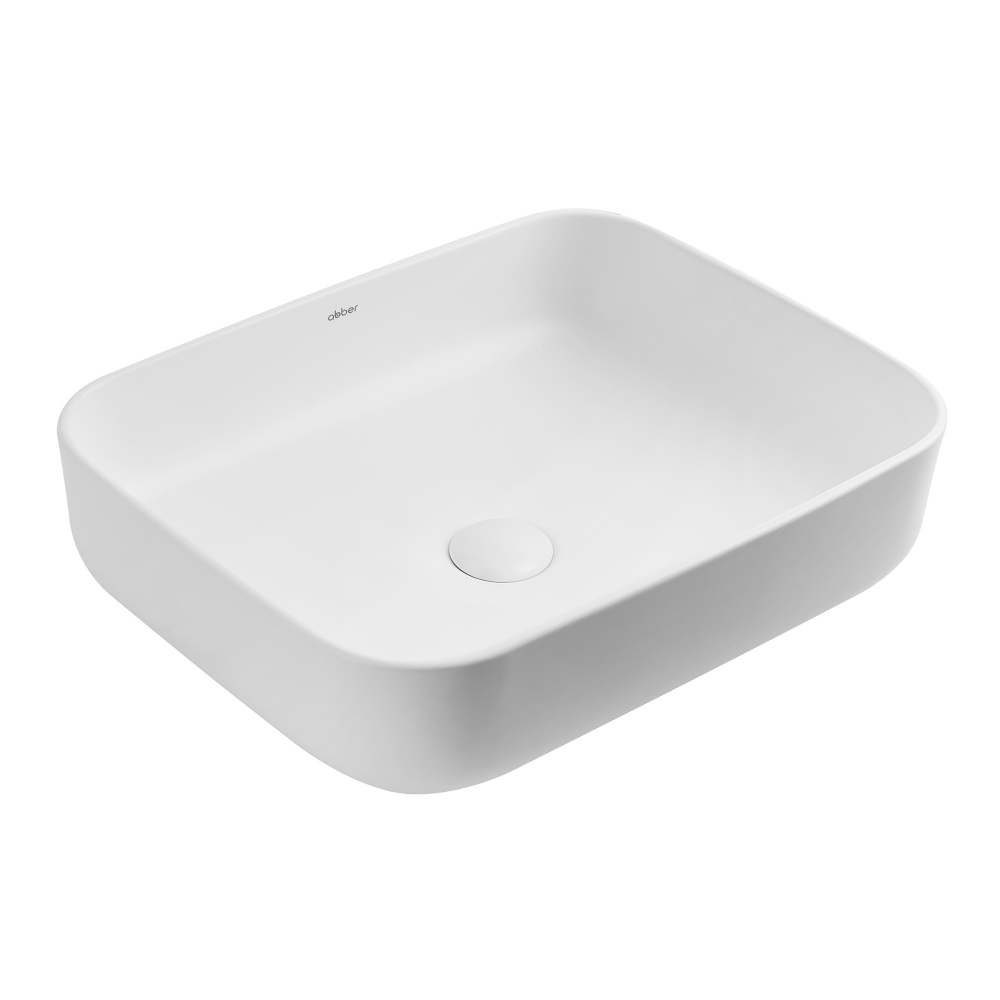 Раковина накладная ABBER Rechteck AC2202MW белая матовая цена от 9 350 ₽ Фото Раковина накладная ABBER Rechteck AC2202MW белая матовая