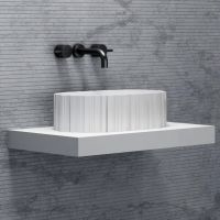 Раковина накладная ABBER Stein AS2655 белая матовая схема 1