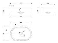 Раковина накладная ABBER Stein AS2655 белая матовая схема 2
