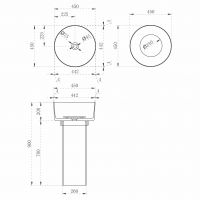 Раковина отдельностоящая прозрачная ABBER Kristall AT2702Vesuvian оливковая схема 2 Раковина отдельностоящая прозрачная ABBER Kristall AT2702Vesuvian оливковая схема 2