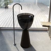 Раковина отдельностоящая прозрачная ABBER AT2703Onyx-Black черный/черный матовый схема 1