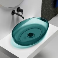 Раковина накладная прозрачная ABBER Kristall AT2801Aquamarin бирюзовая схема 1