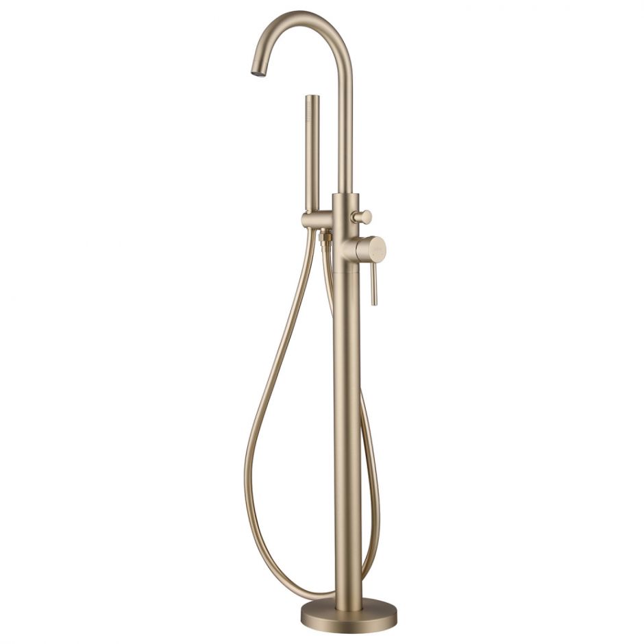 Смеситель ABBER Wasser Kreis AF8115GN напольный для ванны, золото матовое